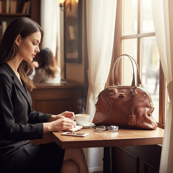 ✨ YSL MUSE Rive Gauche Shoulder Bag in Rich Tobacco Brown ✨ - Picture 14 of 14